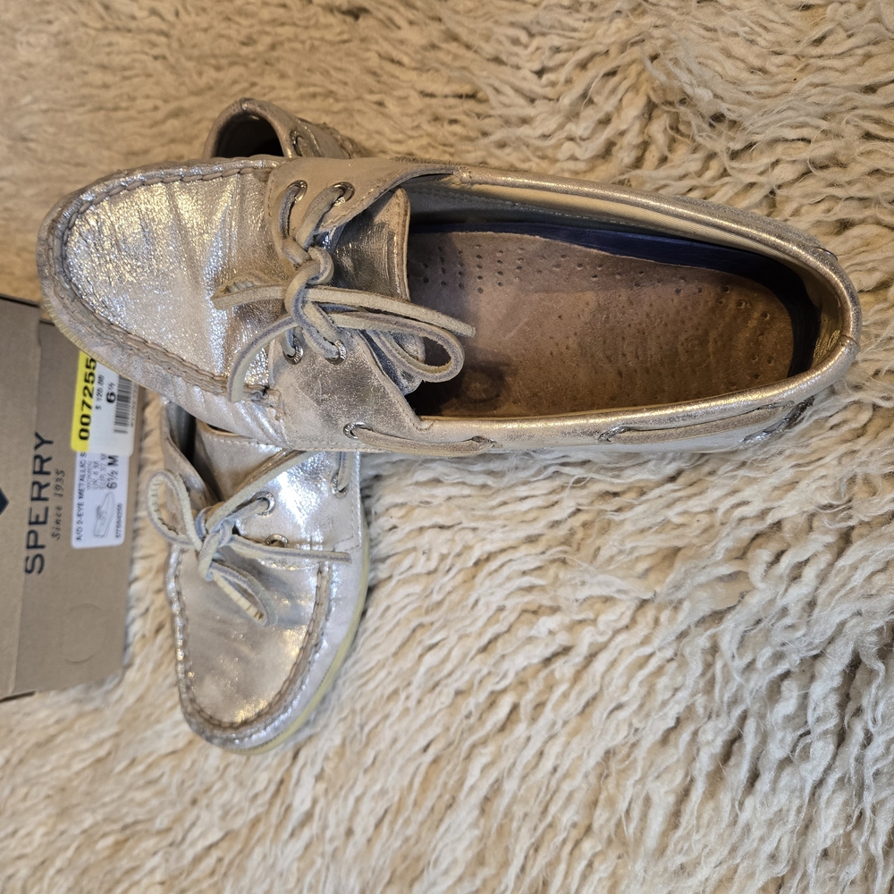 Sperry Women's Silver Boat Shoes